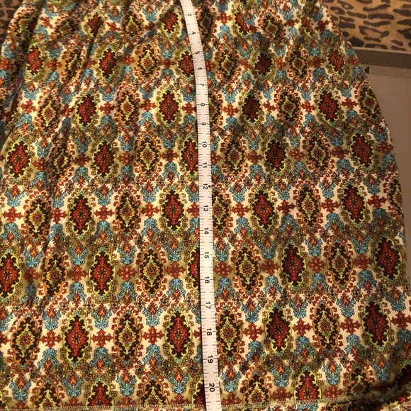 F.R.E.E size large multi color print cotton blend midi skirt with skirt - Picture 1 of 6